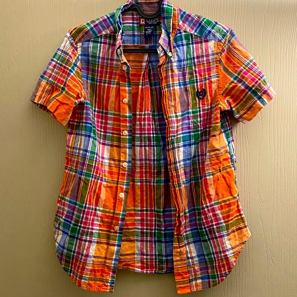 CHAPS Boys Multi Plaid EUC!!